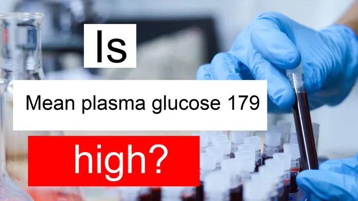 Mean plasma glucose 179